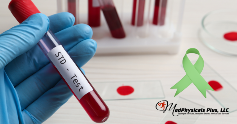 blood inside test tube with label "STD Test"